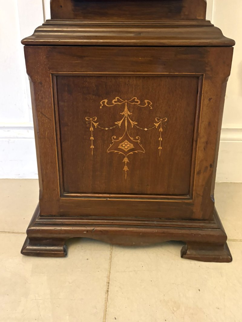 Antique Edwardian Inlaid Mahogany Longcase Clock